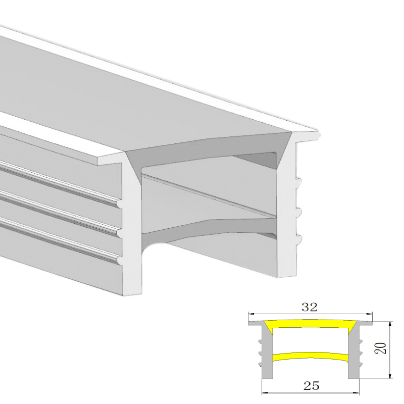 Flanged 20mm LED Strip Silicone Neon Flex Diffuser Cover